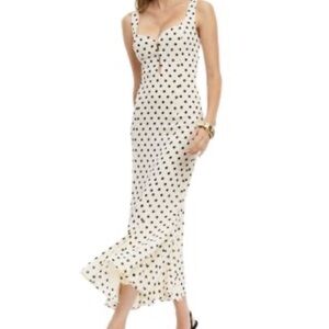 Reformation White Dress with Black Dots